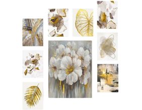 Tableau 9 parties Flowers 70 x 70 cm