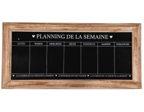 Tableau en paulownia Planning de la semaine 67x32 cm