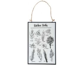 Tableau en verre herbes aromatiques