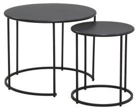 Tables basses en métal teinté noir (Lot de 2)