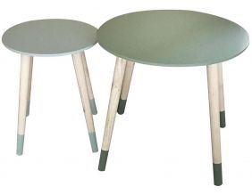 Tables gigognes bicolores Scandi (Lot de 2) (Vert)