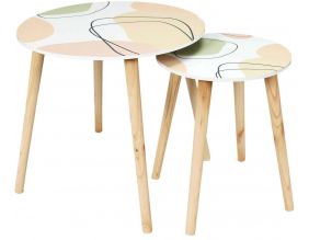 Tables gigognes en bois Poésie formelle (Lot de 2)