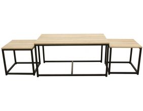 Tables gigognes en bois et métal Seattle (Lot de 3)