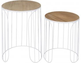 Tables gigognes filaires Ana (lot de 2) (Blanc)