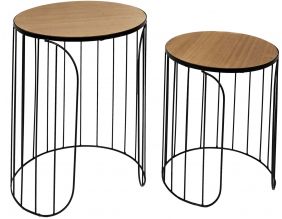 Tables gigognes filaires Ana (Lot de 2) (Noir)