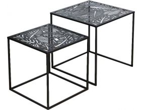 Tables gigognes en métal carrées (Lot de 2) (Havana)