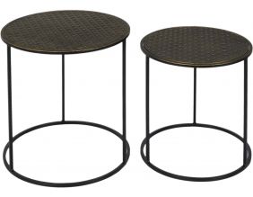 Tables gigognes en métal martelé Mirage (Lot de 2)