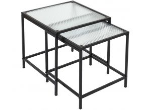 Tables gigognes plateau en verre texturé Rosa (Lot de 2)