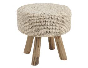 Tabouret Cocooning jonc et bois