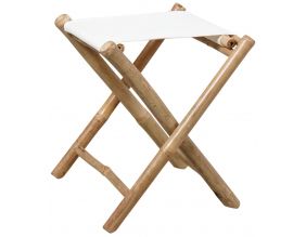 Tabouret pliant en bambou avec assise coton