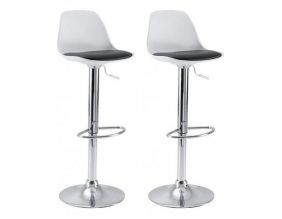Tabouret de bar Gaëlle blanc (Lot de 2) (Blanc)