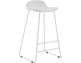 Tabouret de bar en acier et plastique Wave (Blanc)
