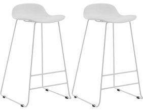 Tabouret de bar en acier et plastique Wave (Lot de 2) (Blanc)