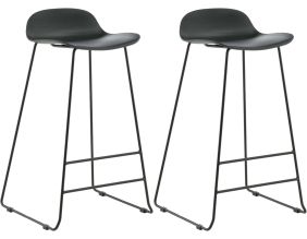 Tabouret de bar en acier et plastique Wave (Lot de 2) (Noir)