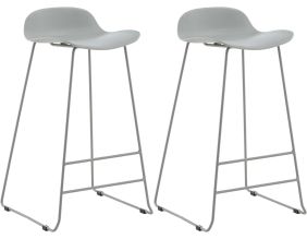 Tabouret de bar en acier et plastique Wave (Lot de 2) (Gris)