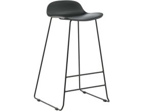 Tabouret de bar en acier et plastique Wave (Noir)