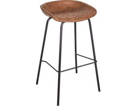 Tabouret de bar assise capitonnée Houston (Noisette)