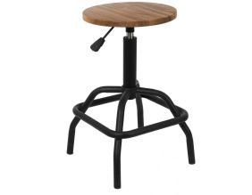 Tabouret de bar hauteur régalble en bois et métal Ace