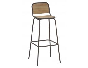 Tabouret de bar industriel pin et métal