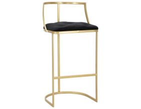 Tabouret de bar en métal assise capitonnée Istanbul 45 x 90 cm