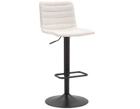 Tabouret de bar en métal assise et dossier matelassé hauteur réglable (Noir et blanc)