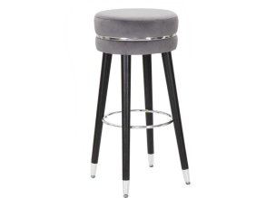 Tabouret de bar en tissu Paris 35 x 74 cm (Gris)