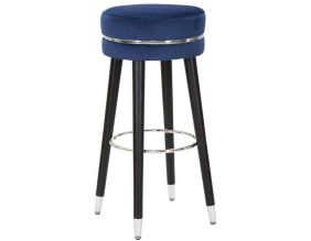 Tabouret de bar en tissu Paris 35 x 74 cm (Bleu)