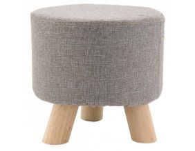 Tabouret bas en coton et bois