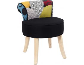 Tabouret bas patchwork Eleonor (Multicolore)