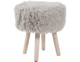 Tabouret bas en polyester pieds en pin Moogli