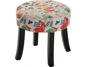 Tabouret bas rond en velours Manaia