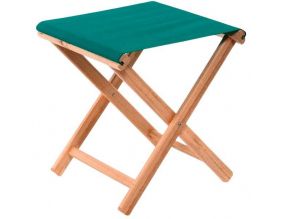 Tabouret bois d'eucalyptus tissu 100% coton Elvas (Vert)