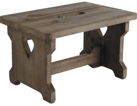 Tabouret en bois vieilli