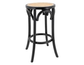 Tabouret en bouleau et cannage rotin
