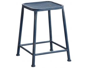 Tabouret carré en métal bleu
 (Bleu)