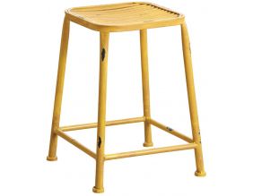Tabouret carré en métal (Jaune)