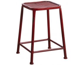 Tabouret carré en métal (Rouge)