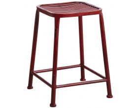 Tabouret carré en métal rouge
 (Rouge)