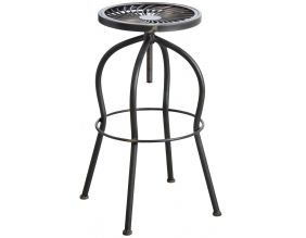 Tabouret haut pivotant en métal (Gris)