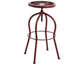 Tabouret haut pivotant en métal (Rouge)