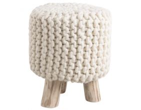 Tabouret laine et bois Douceur