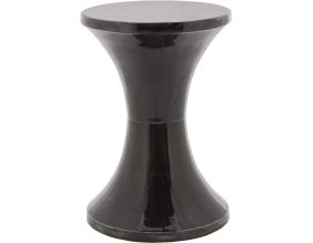 Tabouret en métal émaillé Tam Tam (Noir)