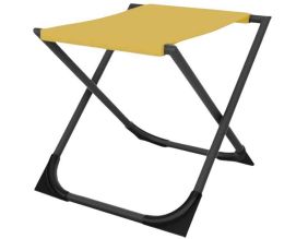 Tabouret pliant en acier Easy (Graphite, Moutarde)