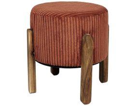 Tabouret en velours côtelé Scott (Terracotta)