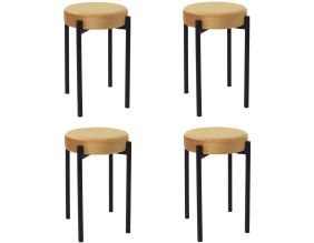 Tabouret en velours empilable Bubble (Lot de 4) (Ocre)