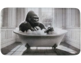Tapis de bain en polyester Animal 45 x 75 cm (Gorille)