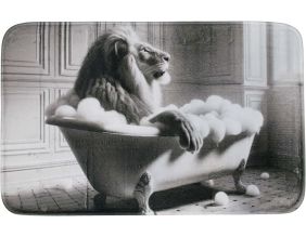 Tapis de bain en polyester Animal 45 x 75 cm (Lion)