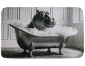 Tapis de bain en polyester Animal 45 x 75 cm (Hippo)
