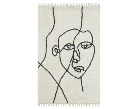 Tapis en coton Visage abstrait (180 x 120 cm)