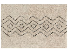 Tapis en coton naturel et noir 60 x 90 cm (Graphique)